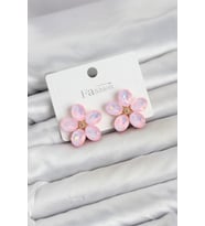 Pembe Renk Kristal Taşlı Çiçek Model Kadın Küpe TJ-BKP11931