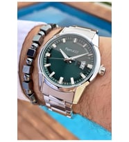 Ferrucci MRD11579 Gümüş Renk Çelik Kordon Erkek Kol Saati Bileklik Hediyeli