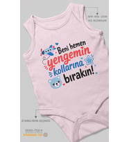 Yenge Temalı Sıfır Kol Bebek Zıbını %100 Pamuk