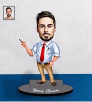 Kişiye Özel Öğretmen Karikatürlü Ahşap Biblo Bay-16-Eco