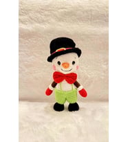 Maskot Şapkalı Kardan Adam Amigurumi Organik Oyuncak