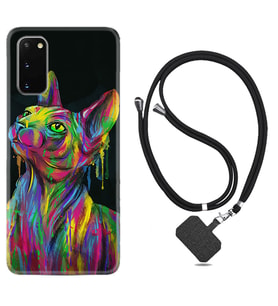 Samsung A02S A03S A10 A12 A13 A21S A22 Kılıf Boyun Askılı Silikon Color Cat 1754