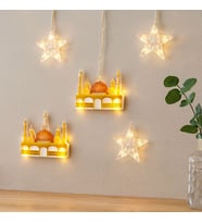 Ramazan LED Perde Lamba 3m (Fişli, Eklemeli) - Sarı Cami ve Yıldız