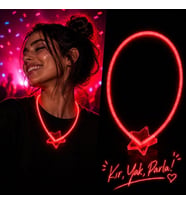 Glow Yıldız Kolye Neon Fosforlu Işıklı Kolye Kırmızı Renk