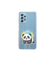 Samsung Galaxy A52s ile Uyumlu Splash Panda Tasarımlı Şeffaf Silikon Kılıf