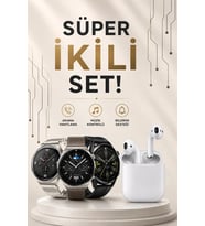 Akıllı Saat Ve Kulaklık Seti Dokunmatik Ekran 5.0 Bluetooth Bağlantılı Sesli Görüşme