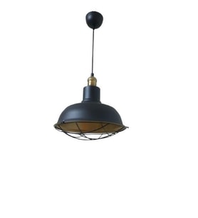 Retro Metal Siyah Dekoratif Eskitme Duylu Kafesli Siyah İçi Gold Kafe Mutfak Avize Çap:30 cm