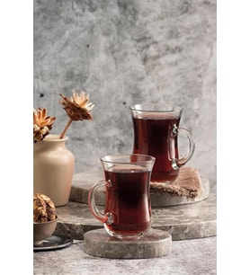 Paşabahçe 55411 Keyifi Çay Bardağı Kulplu Sade 145 ml 6 Parça