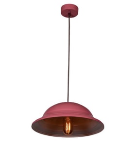 Dylight Retro Pembe İçi Beyaz Tekli Dekoratif Kafe Murfak Aydınlatma Sarkıt Avize Çap:30 cm (Siyah)