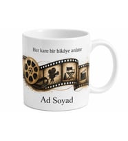 Film Şeridi Temalı Özel Tasarım Baskılı Kupa Bardak Sinema Hediye