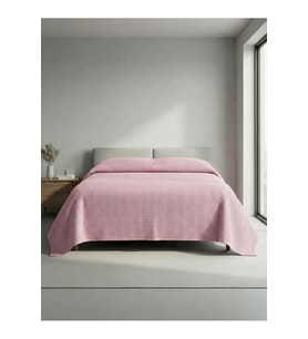 Sofline Premium %100 Pamuk Çift Kişilik Yazlık Pike, Yatak Örtüsü,terletmez Kumaş(PUDRA RENK) (240X200CM)