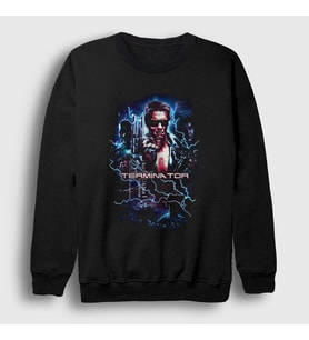 Presmono Unisex Siyah Time Travel Film The Terminator Sweatshirt 254901tt