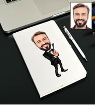 Kişiye Özel Mafya Tasarımlı Karikatürlü Beyaz Defter Kalem Seti 38