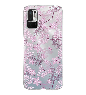 Xiaomi Redmi Note 10 5G Uyumlu Kapak Floral Pudra Tasarımlı Şeffaf Silikon Kılıf