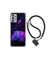 Samsung Galaxy A32 Kılıf Silikon Desen Boyun Askılı Purple Mountain 1640