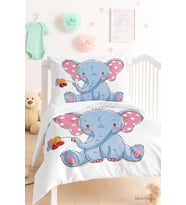 Dijital Baskılı 3d Pamuklu Yenidoğan Bebek Nevresim Takımı Cute Elephant