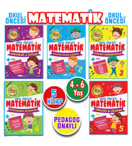 4 - 5 - 6 Yaş Okul Öncesi Matematik Çalışmaları Seti 5 Kitap (Çok Renkli)