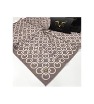 Geometrik Desen Black Seri Twill Eşarp Eşarp Askısı ile Birlikte 90x90 cm Gri-90
