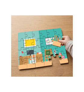 Çocuk Odası Dizaynı Tasarımlı 24 Parça Ahşap Çocuk Puzzle