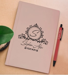 BK Gift Kişiye Özel İsimli Pudra Pembesi Sert Kapaklı Defter ve Tükenmez Kalem Seti, Arkadaşa Hediye, Yeni İş Hediyesi, Doğum Günü Hediyesi (Model 20)