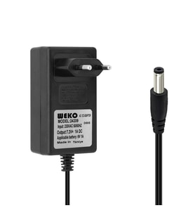 Weko 7.2 Volt 1 Amper 5.5x2.5mm Uçlu Adaptör Priz Tipi Jack Girişli Adaptör 7.2V-1A