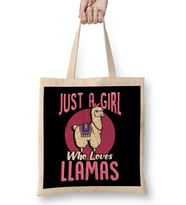 Cute Just A Girl Who Loves Llamas Cute Fluffy Lama Bez Çanta Uzun Saplı