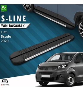 S-Dizayn Fiat Scudo 3 Kısa Şase S-Line Krom Yan Basamak 213 Cm 2020 Üzeri A+ Kalite