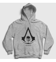 Presmono Unisex Gri Skull Assassin's Creed Kapüşonlu Sweatshirt 24473tt (Gri)