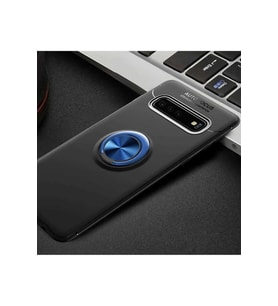 Samsung Galaxy S10 Plus Uyumlu Kılıf Zore Ravel Silikon Kapak (Siyah-Mavi)