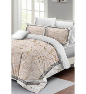 Nevresim Takımı %100 Doğal Pamuk Çift Kişilik 3d Digital Pink Marble