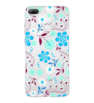 Huawei Honor 9 Lite  Uyumlu Kapak Flowers Tasarımlı Şeffaf Silikon Kılıf