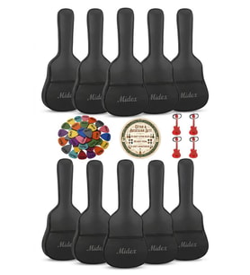 Midex GK-40K-10X 10'lu Klasik Gitar Çantası Kaliteli Siyah Kılıf