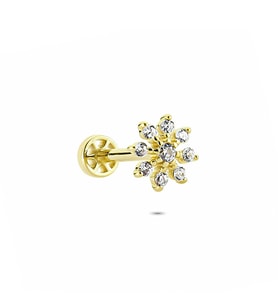 Glorria Altın Çiçek Tragus Piercing