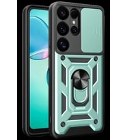 Pilelistore   Samsung Galaxy S25 Ultra Kılıf Pars Lens Yüzüklü Silikon - Yeşil