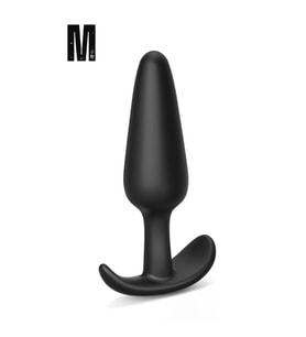 Yeni ve İleri Düzey Kullanıcılar İçin Geniş Tabanlı Siyah Silikon  Butt Plug - Orta Boy