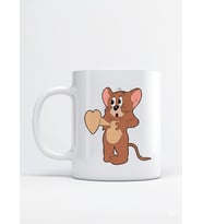 Sevgililer Günü Özel Tom Ve Jerry Aşık Jerry Tasarımlı Porselen Kupa Bardak (Beyaz)