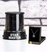 Star Master Gece Lambası Ve Kar Tanesi Kolye Seti