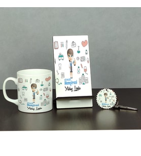Diyaliz Hemşiresi Üçlü Set (Kupa + Telefon Standı + Anahtarlık) 002