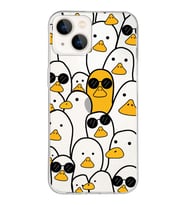 Apple iPhone 13 Mini Uyumlu Kapak Duck Tasarımlı Şeffaf Silikon Kılıf