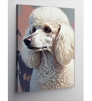 Kanvas Tablo Beyaz Tüylü Poodle Şıklığı