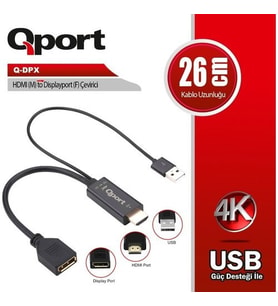 Qport Q-Dpx Hdmı(M) To Dısplayport(F) Çevirici