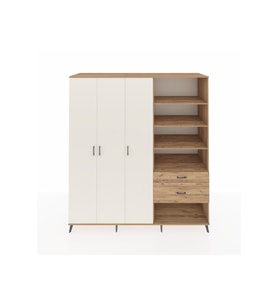 Kronos Dolap 16 Raflı 2 Çekmeceli 3 Kapaklı 220x59x243 Çam-Aytaşı/Çam