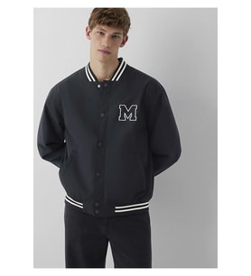 Mavi M0110830-71379 Mavi Jeans Baskılı Siyah Kolej Ceket Erkek Mont