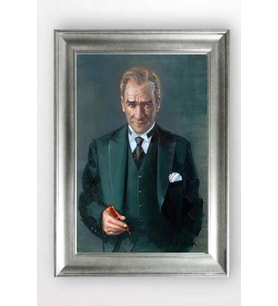 Gümüş Çerçeveli Atatürk Tablo a511