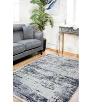 Salon Halısı Açık Gri Mavi Modern Soyut Dijital Baskı Yıkanabilir Kaymaz Tabanlı Model