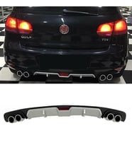 Vw Golf Mk6 Gri Difüzör 4 Krom Egzoz Görünümlü Difizör Arka Ek Body Kit 2009-2012
