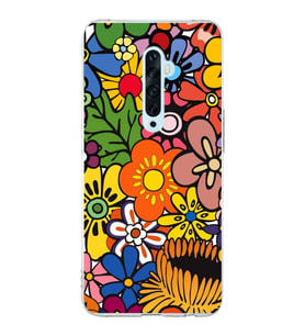 PrintiFy Oppo Reno 2Z  ile Uyumlu 1mm Slim Fit Retro Renkler 2 Baskılı Şeffaf  Kılıf
