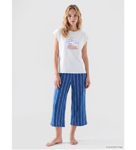 LCW DREAM Lacivert Çiçekli Kadın Kapri Pijama Altı