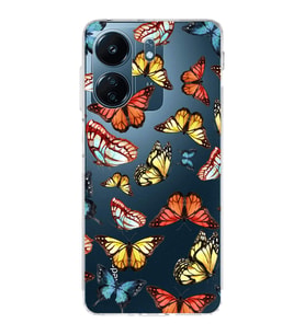 PrintiFy Xiaomi Redmi 13C ile Uyumlu Water Color 2  Kamera Korumalı Şeffaf  Kılıf
