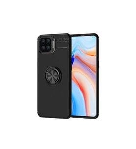 Oppo Reno A73 Uyumlu Kılıf Zore Ravel Silikon Kapak (Siyah)